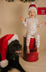 Little Joy Co. Santa Paws 2pc Bamboo Pajamas For Kids Holiday Set - Everetts Place Boutique - 