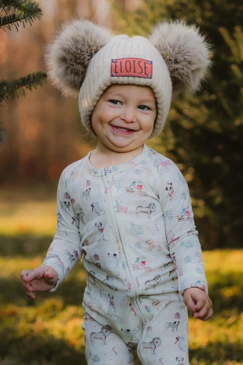 Little Joy Co. Santa Paws Bamboo Zippy Pajamas For Babies Christmas Cozy - Everetts Place Boutique - 