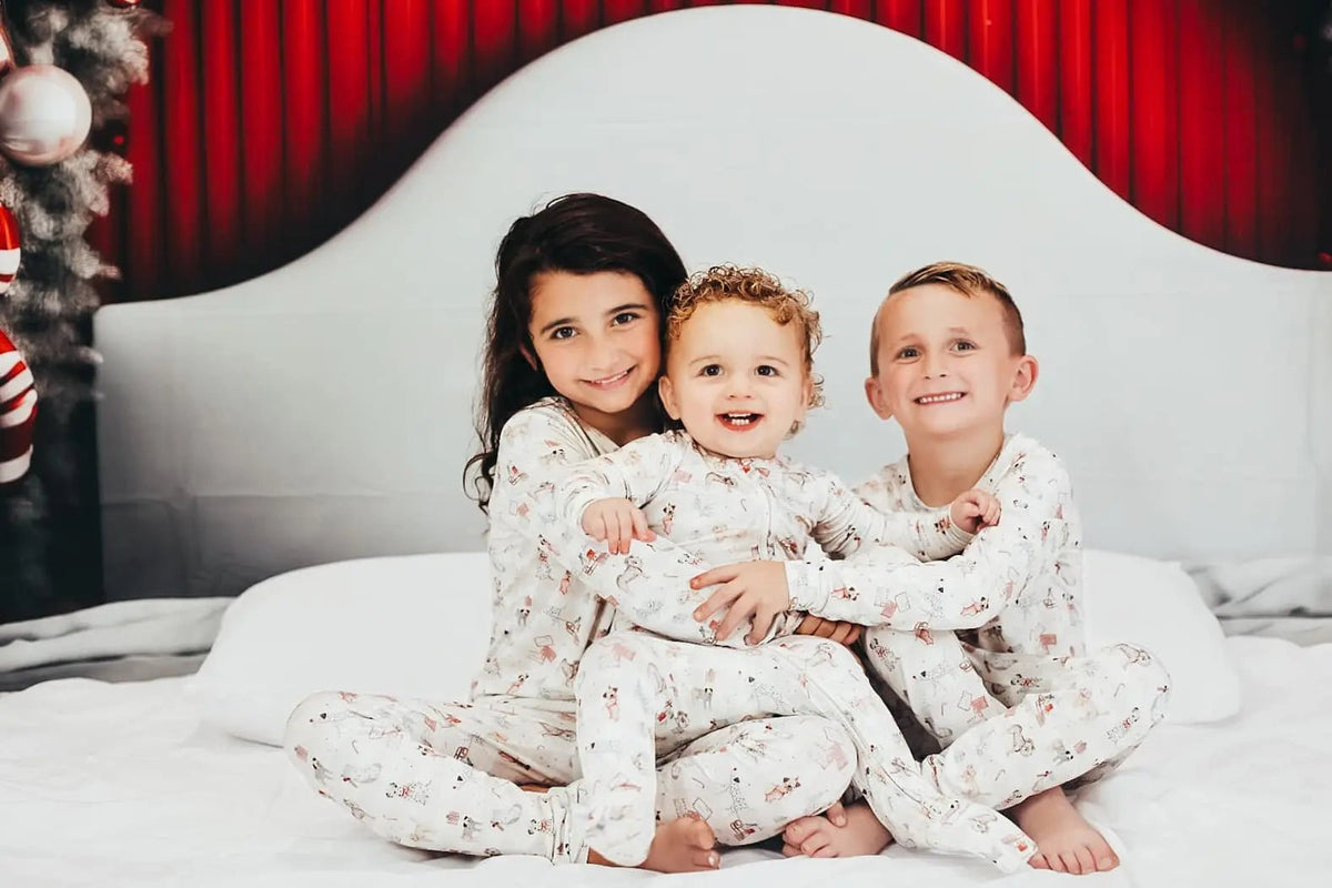 Little Joy Co. Santa Paws Bamboo Zippy Pajamas - 