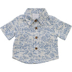 Santorini Linen Button Up Shirt - Sleeve, Collar, Textile, Button, Baby & Toddler Clothing | Everetts Place
