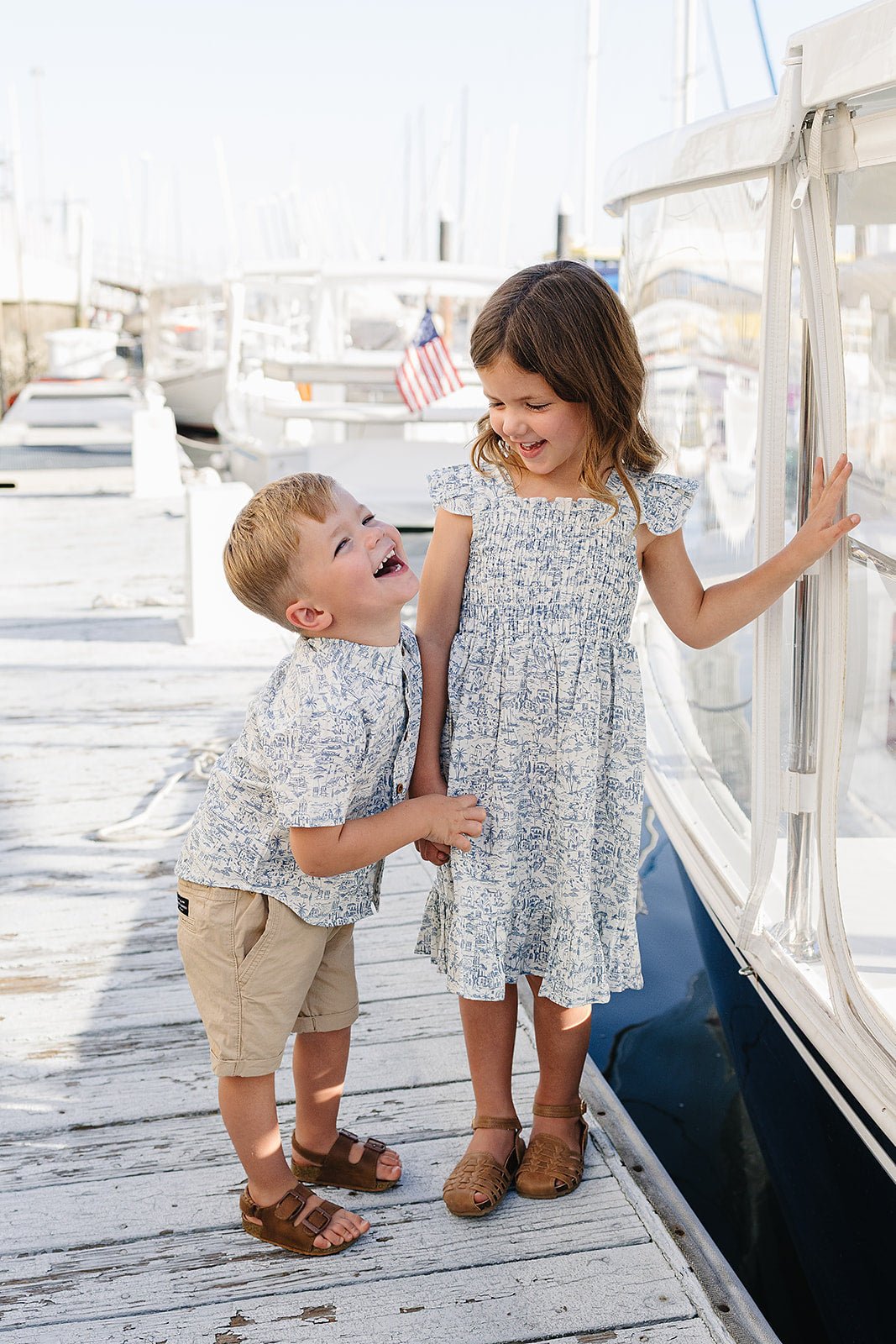 Mebie Baby Santorini Linen Button Up Shirt - 