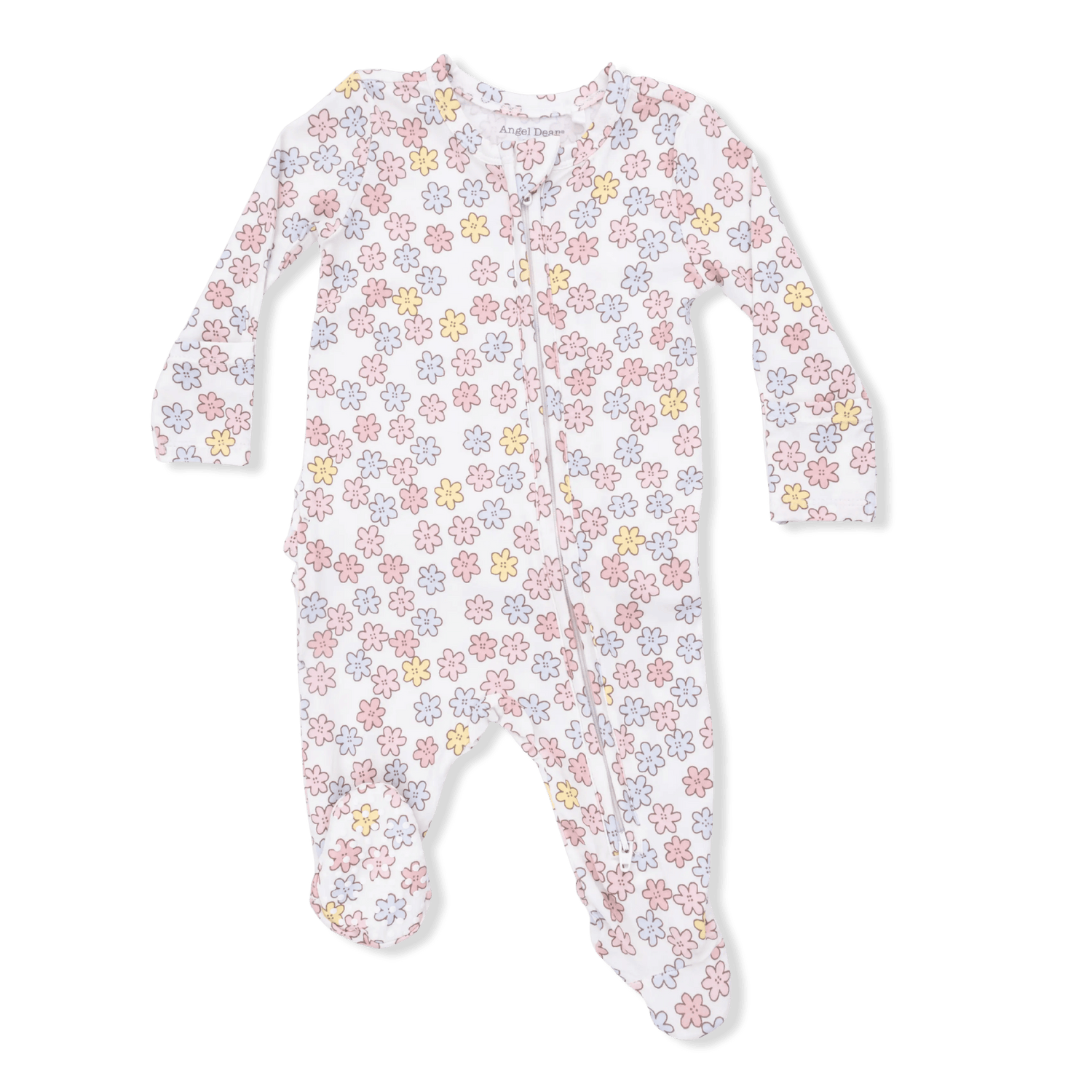Angel Dear Sarah Floral - 2 Way Ruffle Back Zipper Footie - 