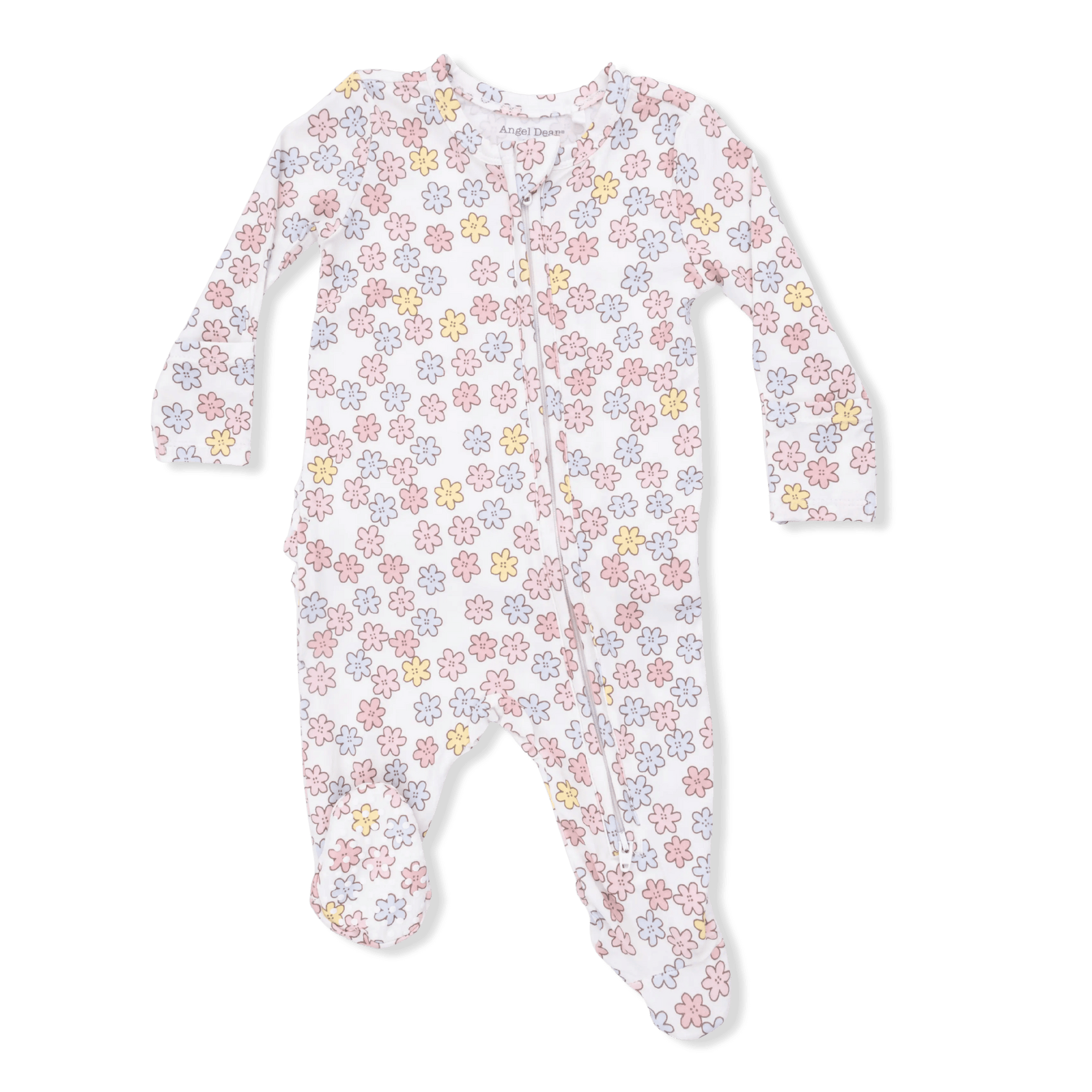 Angel Dear Sarah Floral - 2 Way Ruffle Back Zipper Footie - 