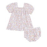 Angel Dear Sarah Floral - Puff Sleeve Dress with Bloomer - 