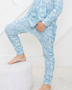Savanna blue relaxed fit baby joggers with elastic waist and drawstring