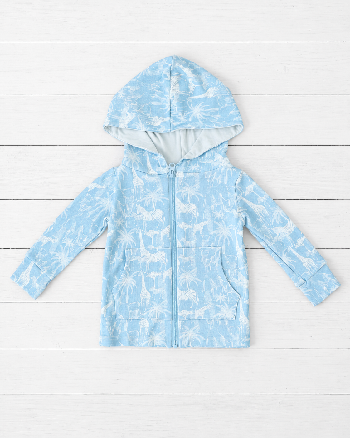 Savanna Blue Zipper Hoodie by Bestaroo