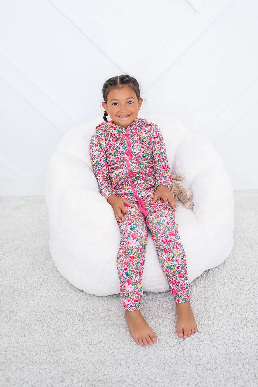 Bestaroo Savanna Rose Bamboo Cotton Blend Zipper Hoodie For Kids With Lined Hood - 