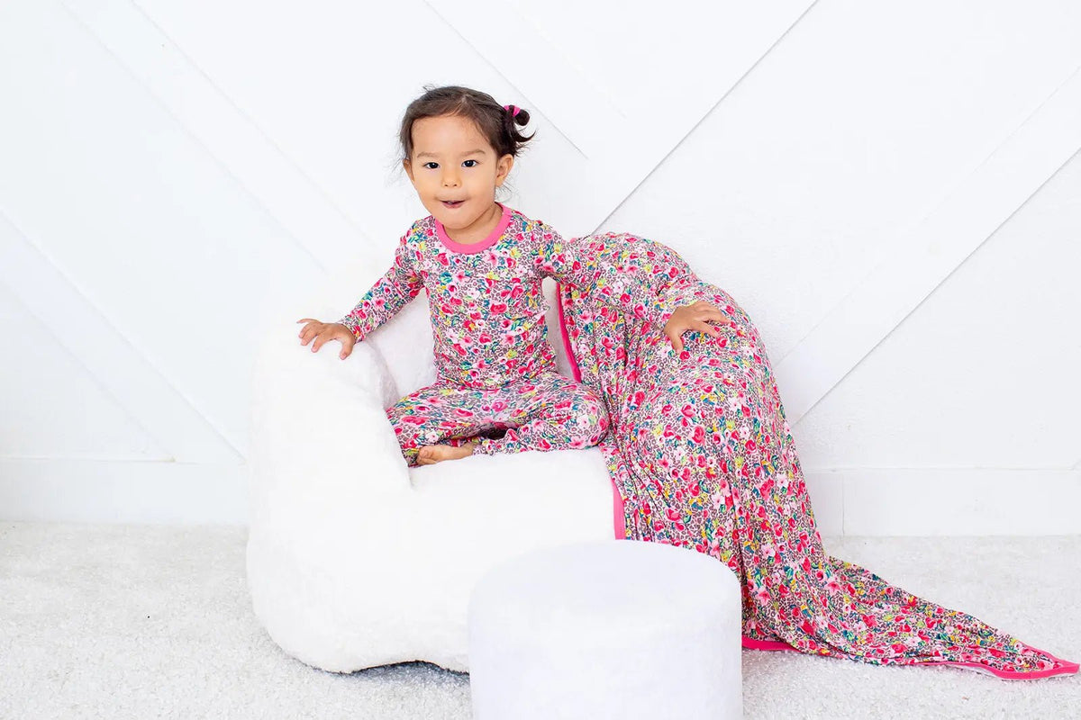 Bestaroo Savanna Rose Bamboo Pajama Set for Kids Long Sleeve - 