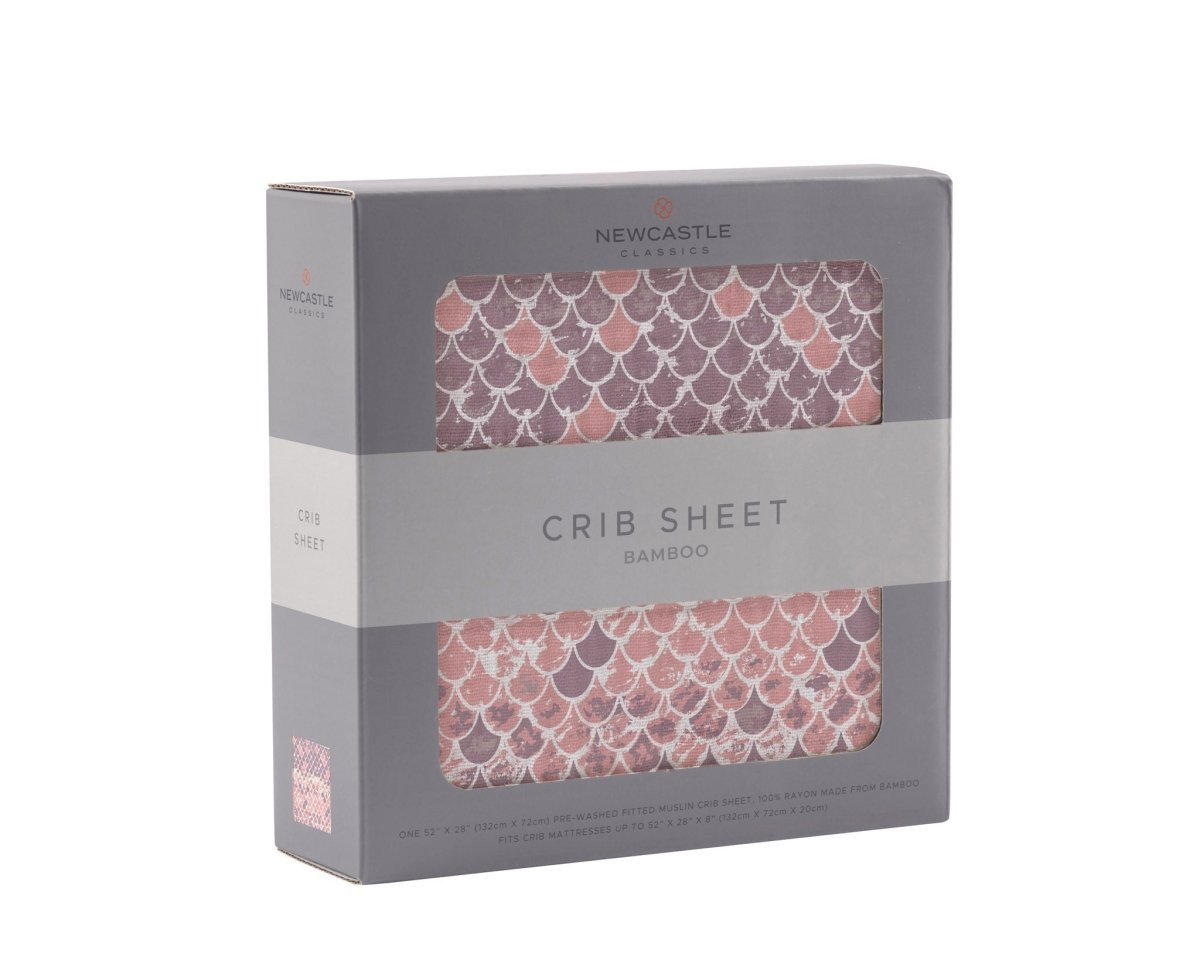 Newcastle Classics Scales Bamboo Muslin Crib Sheet with Soft Breathable Fabric for Infants - 