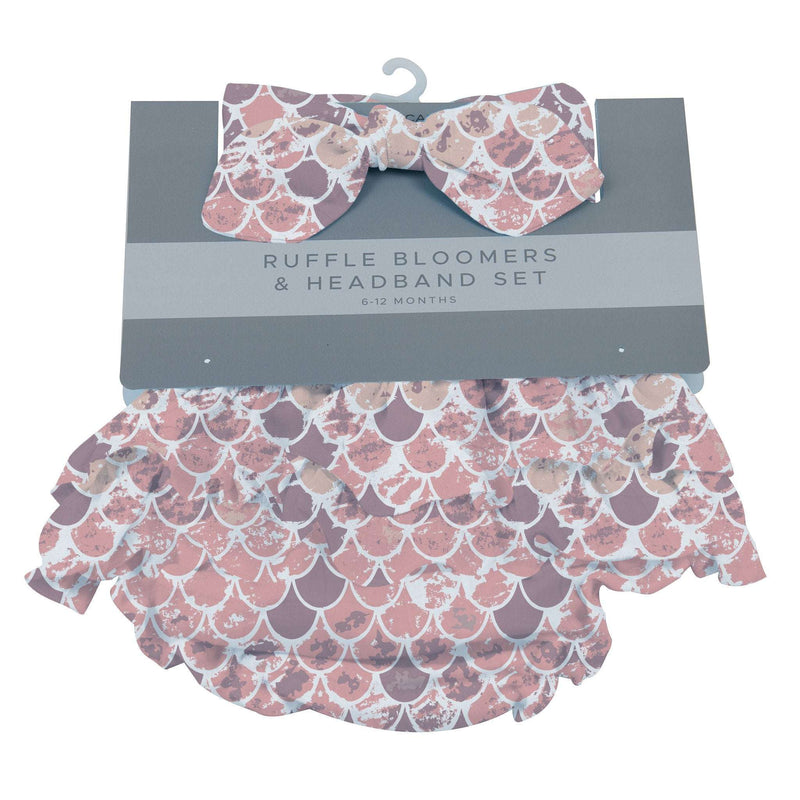 Scales Ruffle Bamboo Bloomer Headband Set Under The Sea Collection 0-12 Months Newcastle Classics