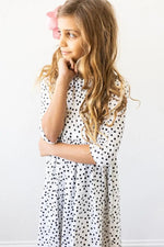 Mila & Rose ® Scattered Dot 3/4 Sleeve Pocket Twirl Dress - 
