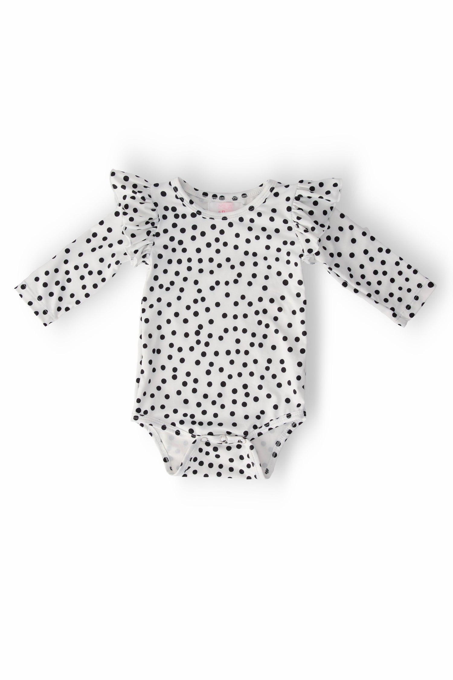 Mila & Rose ® Scattered Dot L/S Flutter Bodysuit - 
