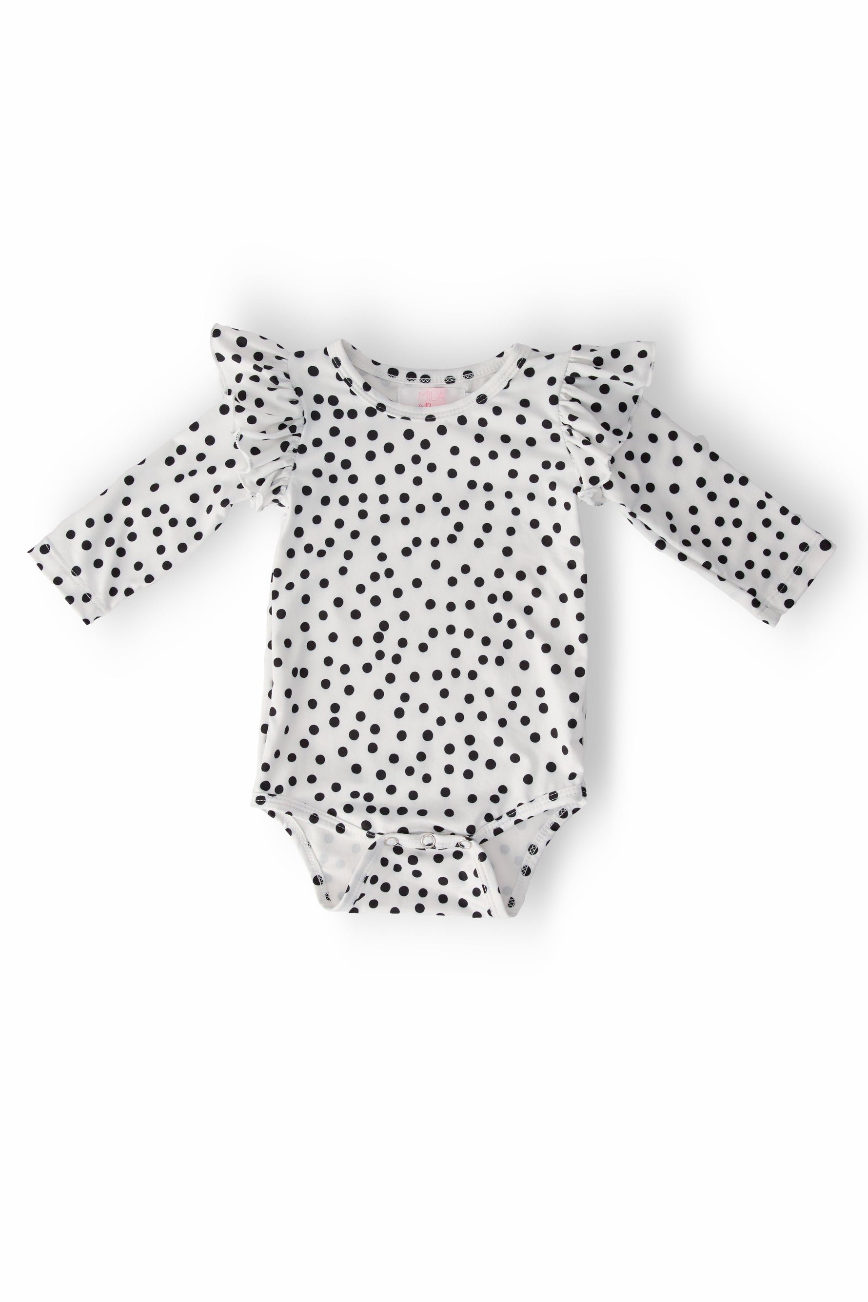 Mila & Rose ® Scattered Dot L/S Flutter Bodysuit - 