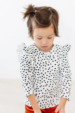 Mila & Rose ® Scattered Dot L/S Ruffle Tee - 
