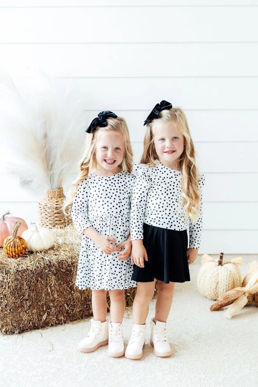 Mila & Rose ® Scattered Dot L/S Ruffle Tee - 