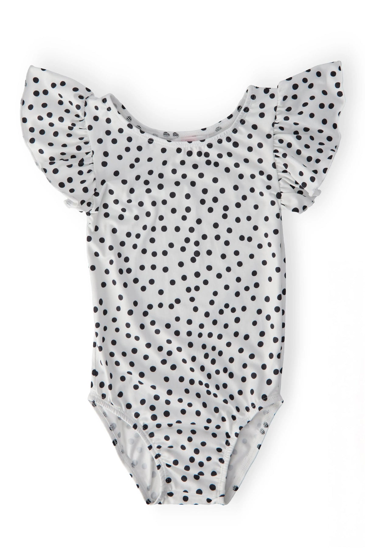 Mila & Rose ® Scattered Dot S/S Flutter Sleeve Leotard - 