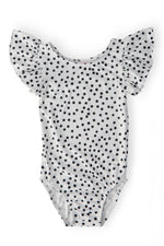 Mila & Rose ® Scattered Dot S/S Flutter Sleeve Leotard - 