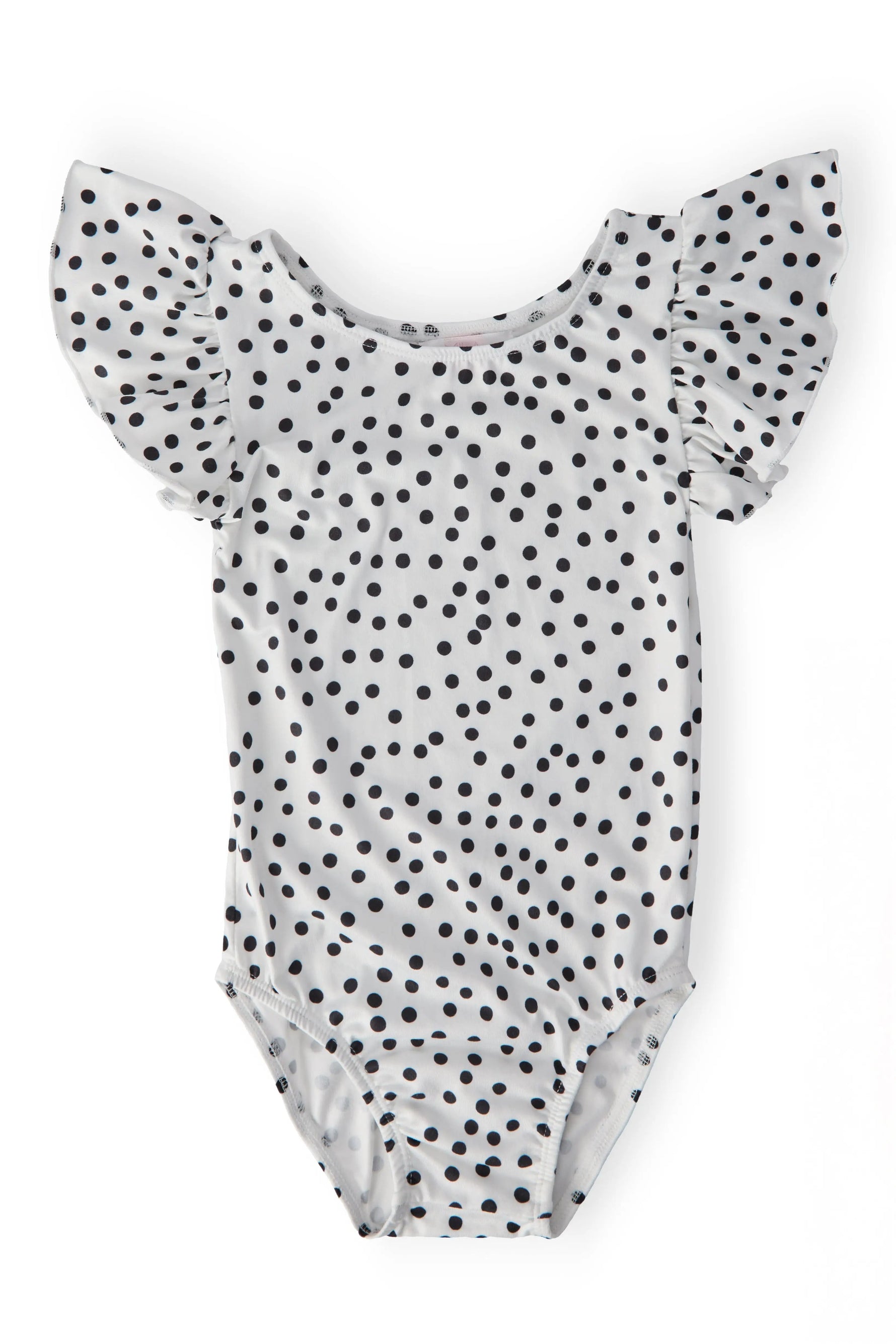 Mila & Rose ® Scattered Dot S/S Flutter Sleeve Leotard - 