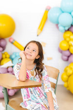 Mila & Rose ® School is Cool 3/4 Sleeve Pocket Twirl Dress - 