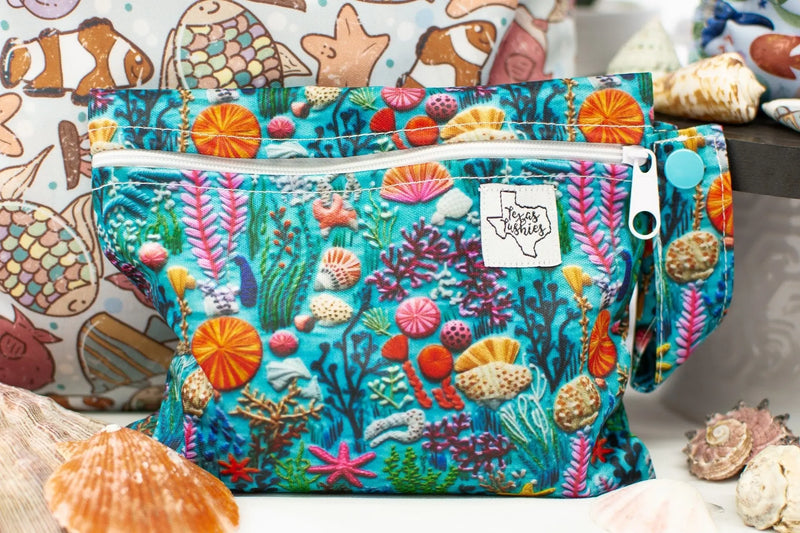 Sea Embroidery - Mini Wet Bag - Everetts Place: Online Boutique