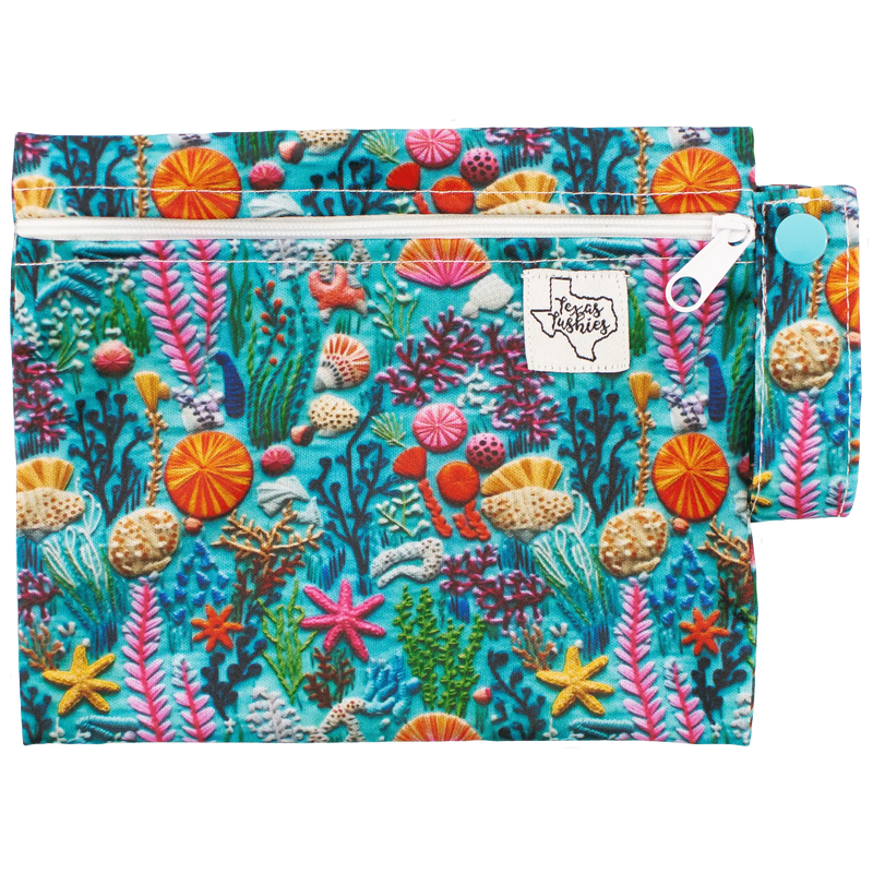 Sea Embroidery - Mini Wet Bag - Everetts Place: Online Boutique