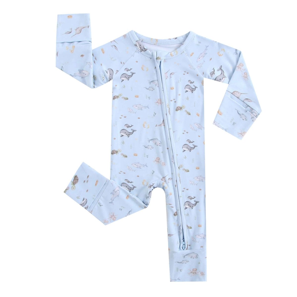 Luxie Charm Sea of Love Zippered Baby Romper - Everetts Place Boutique - 