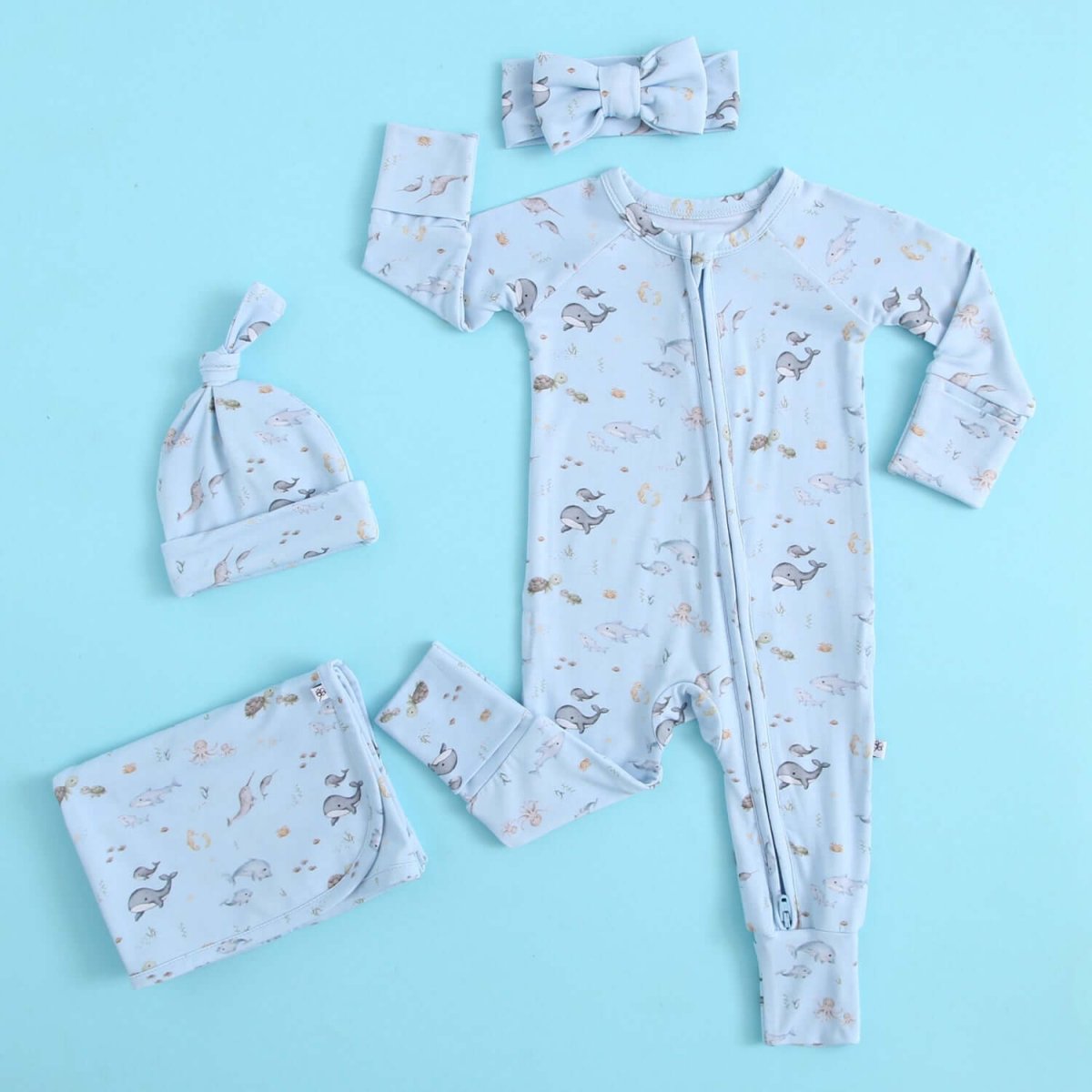 Luxie Charm Sea of Love Zippered Baby Romper - Everetts Place Boutique - 