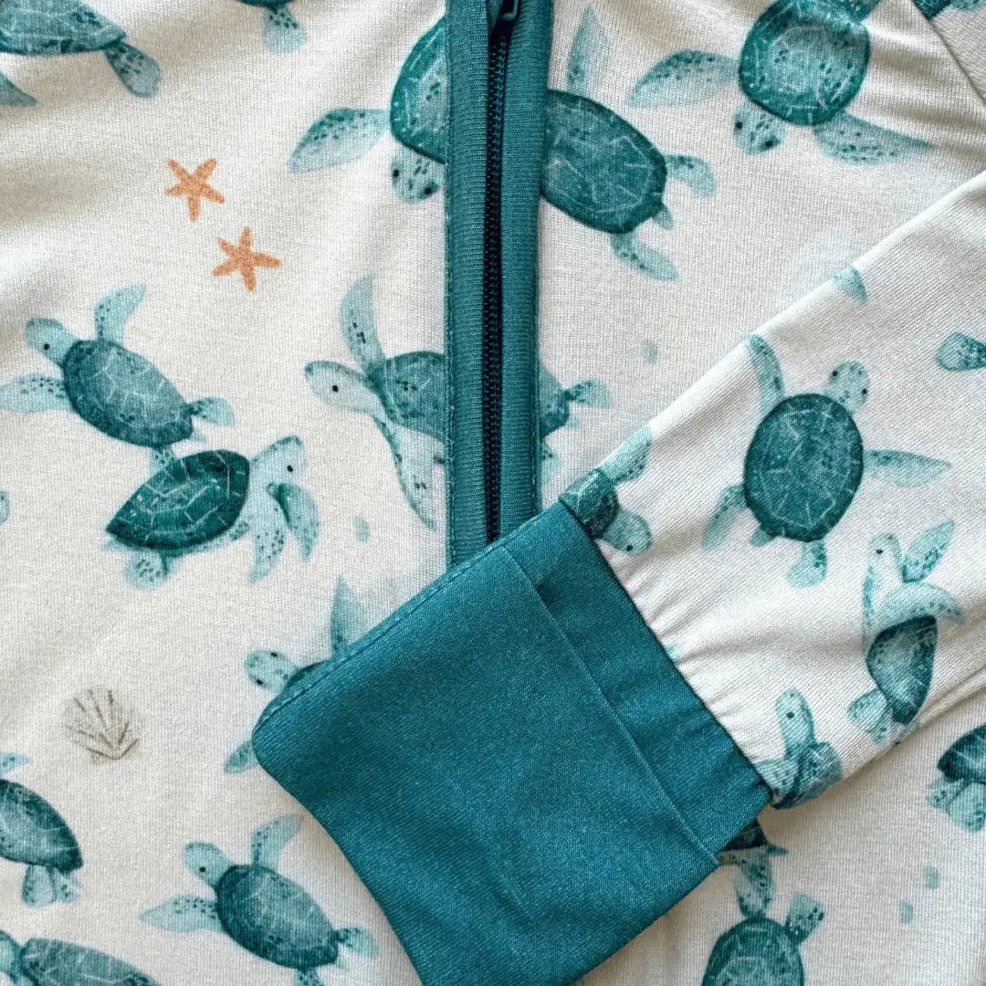 Kolorful Sea Turtle Pajamas One - Piece Sleeper with Two - Way Zipper - Everetts Place Boutique - 