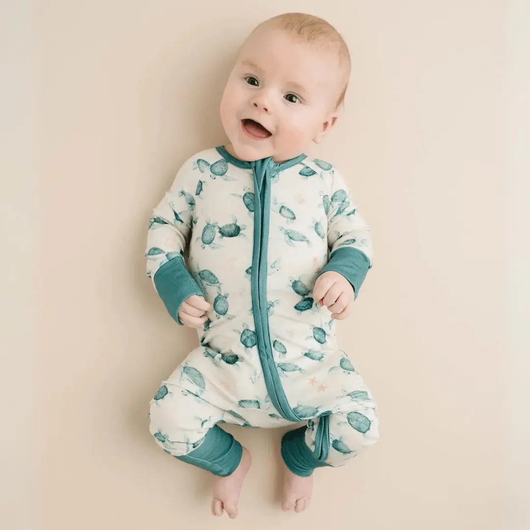 Kolorful Sea Turtle Pajamas One - Piece Sleeper with Two - Way Zipper - Everetts Place Boutique - 
