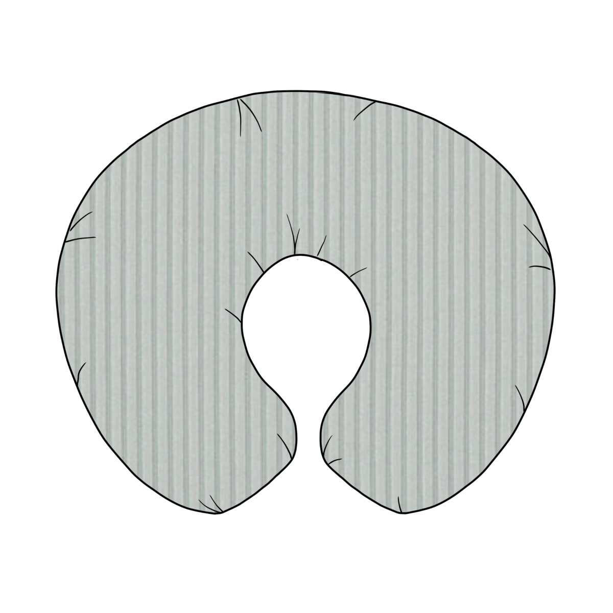 Little Mae & Co Seafoam Ribbed Nursing Pillow Cover Beige With Stretch - Everetts Place Boutique - 