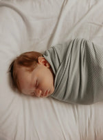 Little Mae & Co Seafoam Ribbed Stretch Swaddle - 