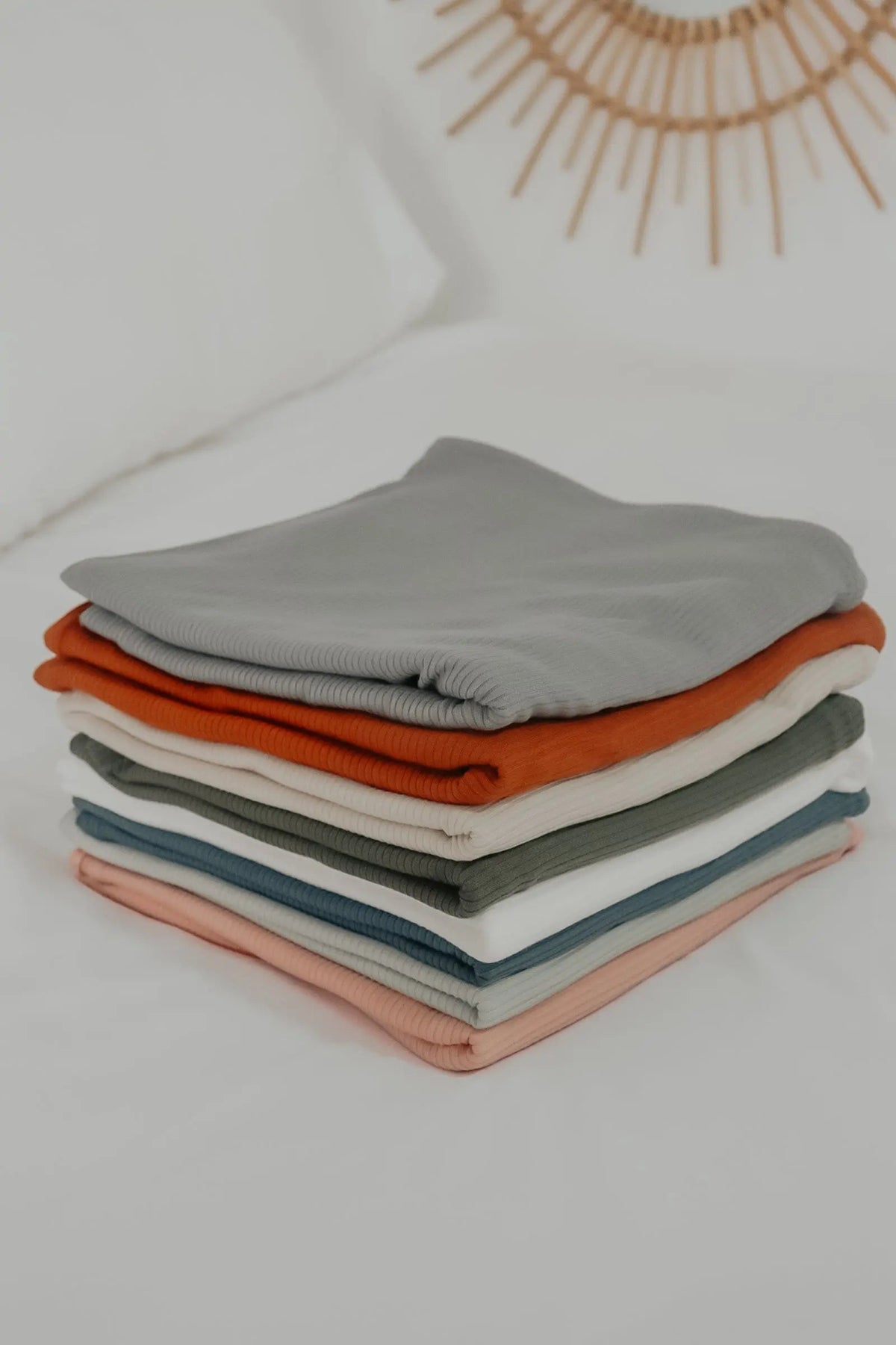 Little Mae & Co Seafoam Ribbed Stretch Swaddle - 