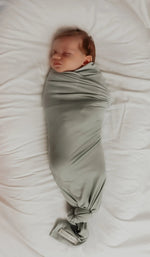 Little Mae & Co Seafoam Ribbed Stretch Swaddle - 
