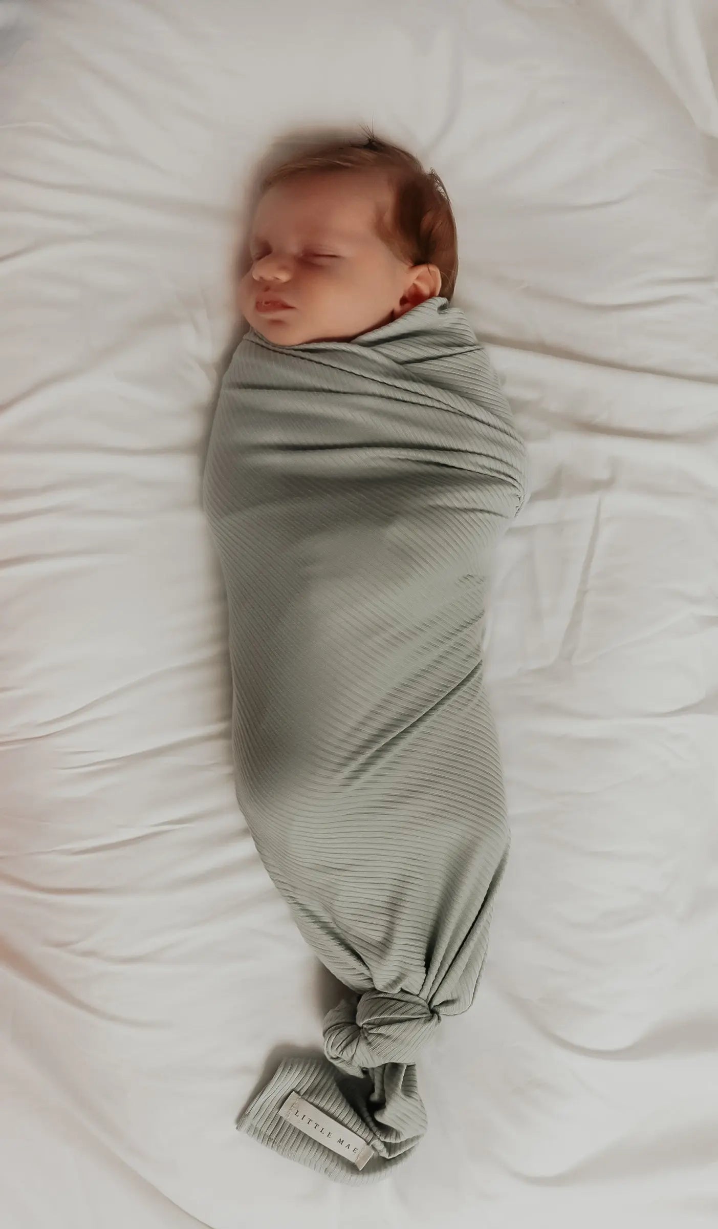 Little Mae & Co Seafoam Ribbed Stretch Swaddle - 