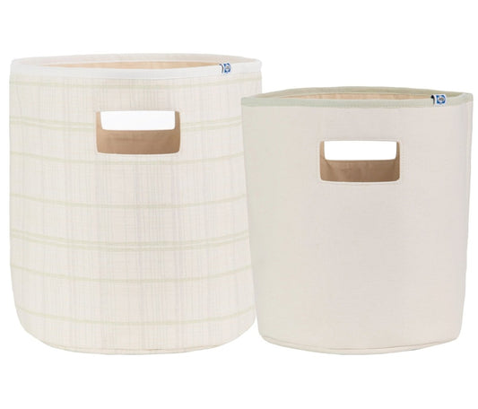 Sealy Baby Soft Storage Bins in Plaid and Mint for Toys Clothing and Gear.