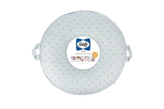 Sealy Children's Floor Cushion Drops and Robin Blue Design.