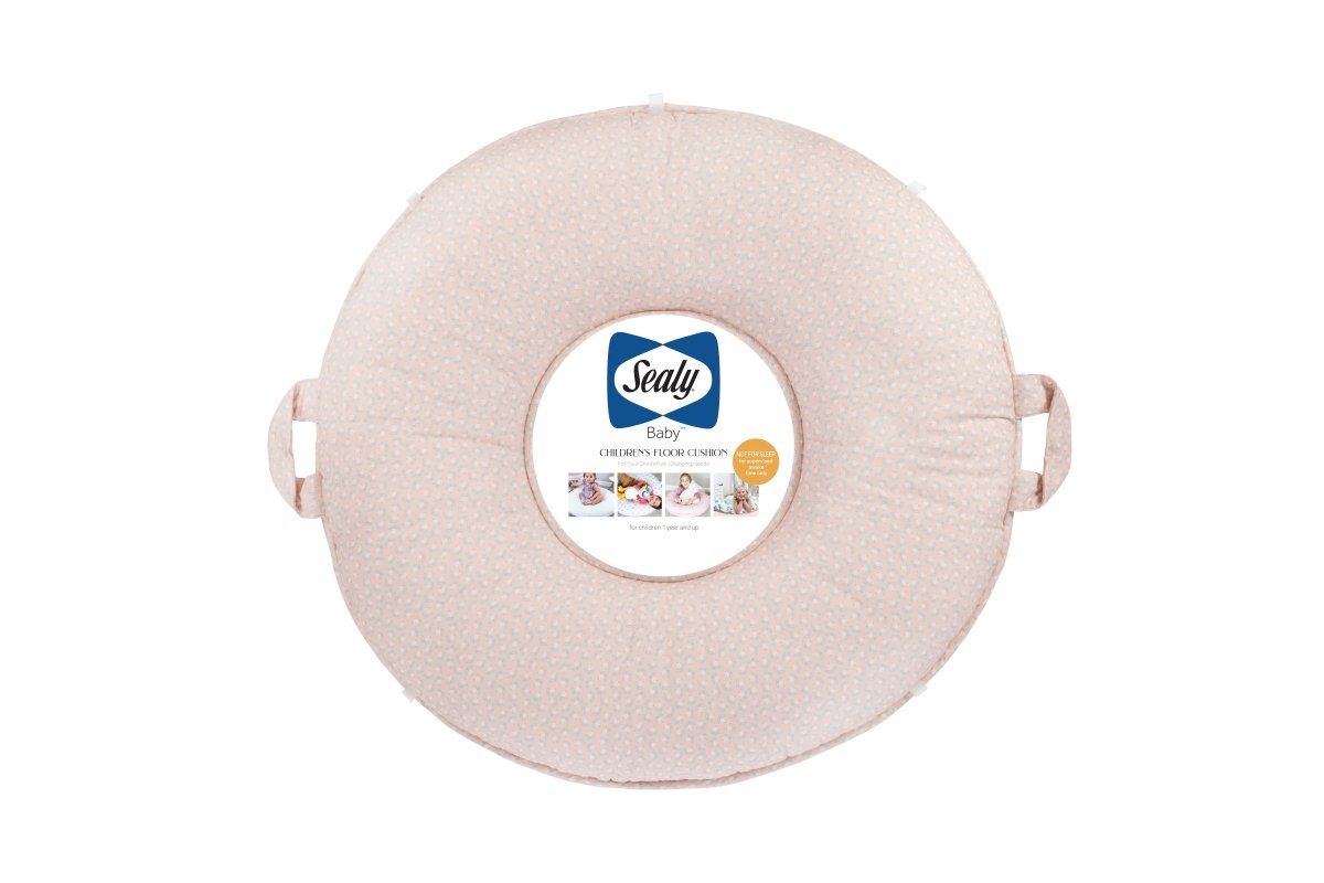 Sealy Children's Floor Cushion with Pink Floral Design for Cozy Seating - Everetts Place