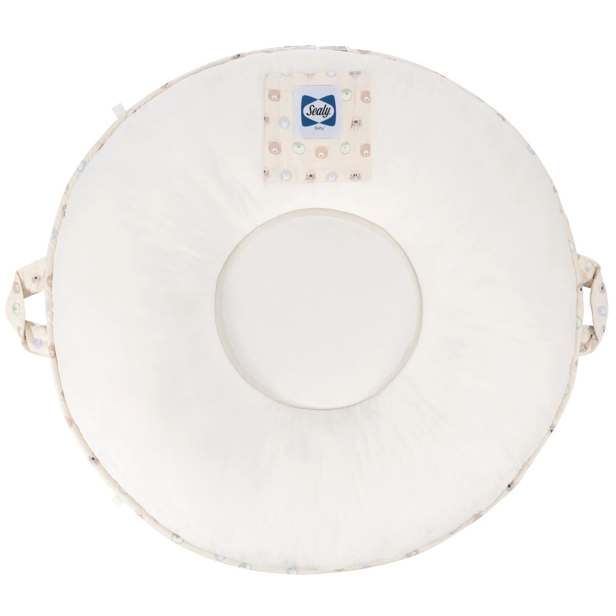 Goosewaddle® | Newborn Baby Blankets Toys Teethers Bibs & More Sealy Floor Cushion in Beige with Animal Faces