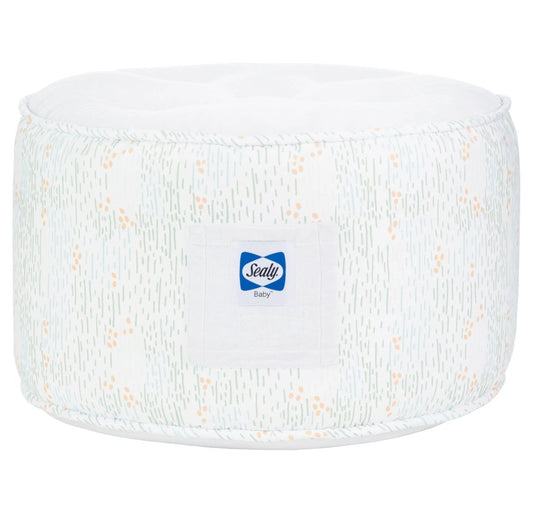 Sealy Pouf Spring Gray Elegant Versatile Footrest Extra Seating.
