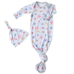 Bestaroo Seashell Scouts Gown And Hat Set For Newborns 0 To 3 Months Bamboo - 