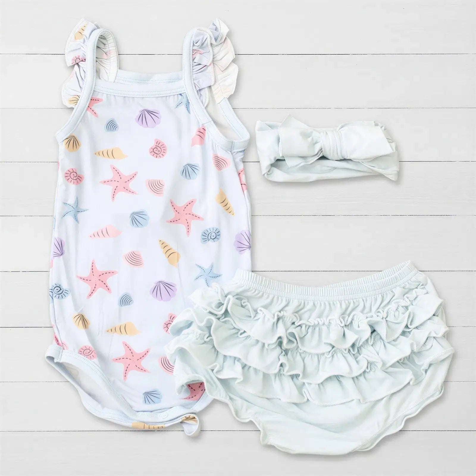 Bestaroo Seashell Scouts Ruffle Bloomer Set - 