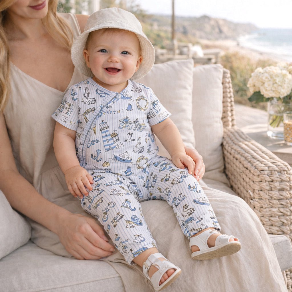 Seashore Baby Zipper Romper – Bamboo with Convertible Cuffs - Sleeve, Baby & Toddler Clothing, Child, Smile, Overall | Everetts Place