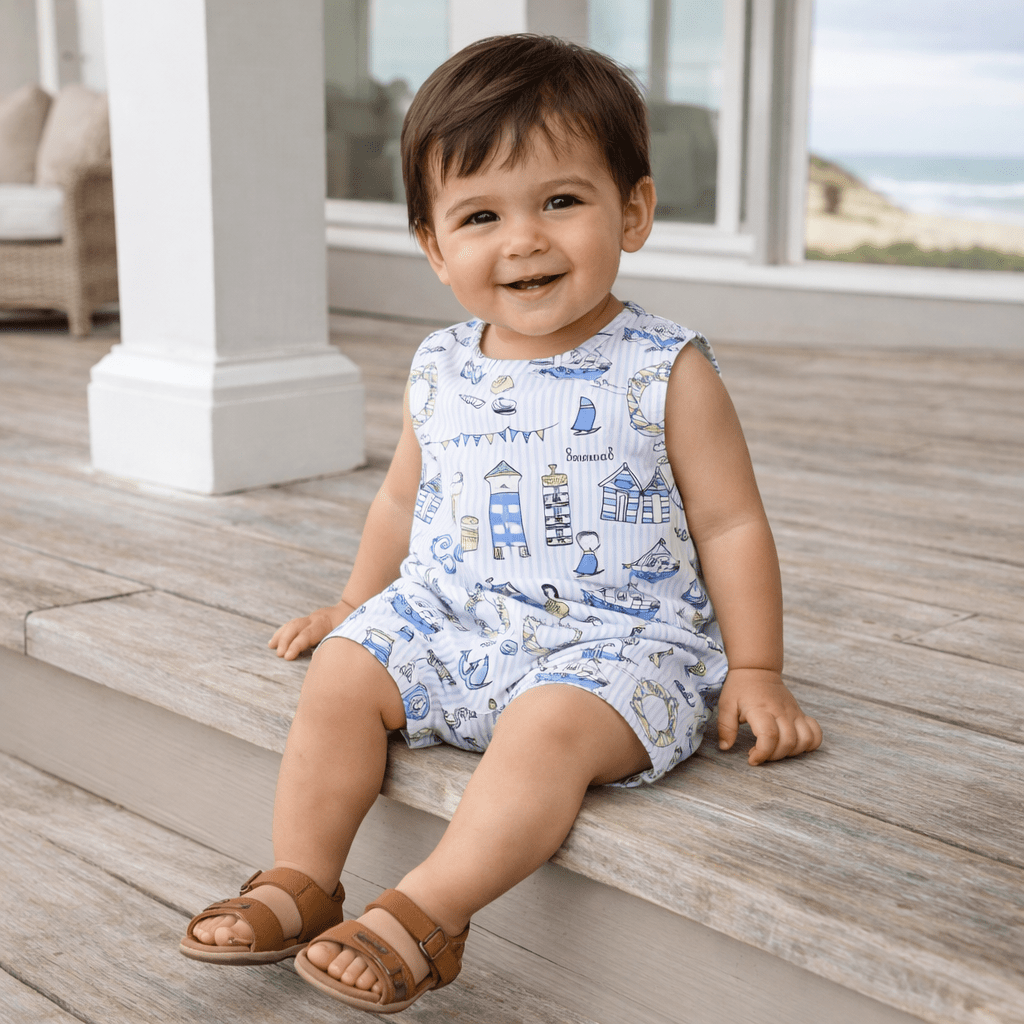 Tesa Babe Seashore Shortall Romper – Bamboo Baby Neutral One PieceEveretts Place
