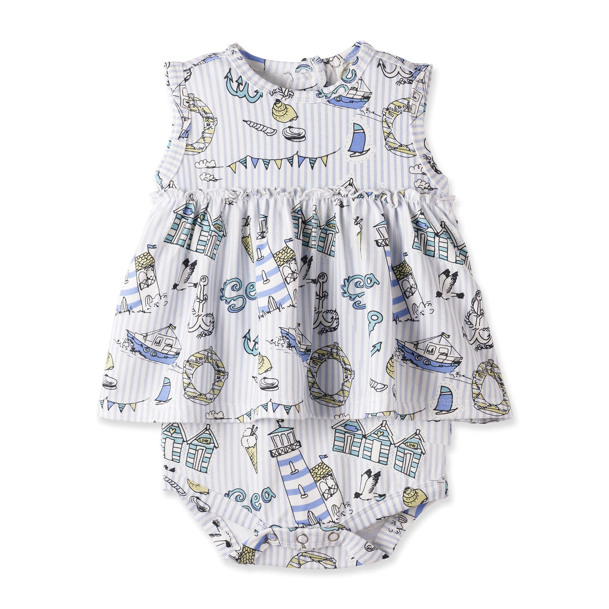 Tesa Babe Seashore Skirted Bodysuit – Bamboo Baby Girl One - PieceEveretts Place