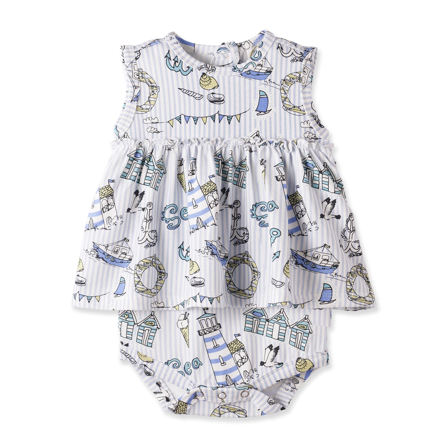 Tesa Babe Seashore Skirted Bodysuit – Bamboo Baby Girl One - PieceEveretts Place