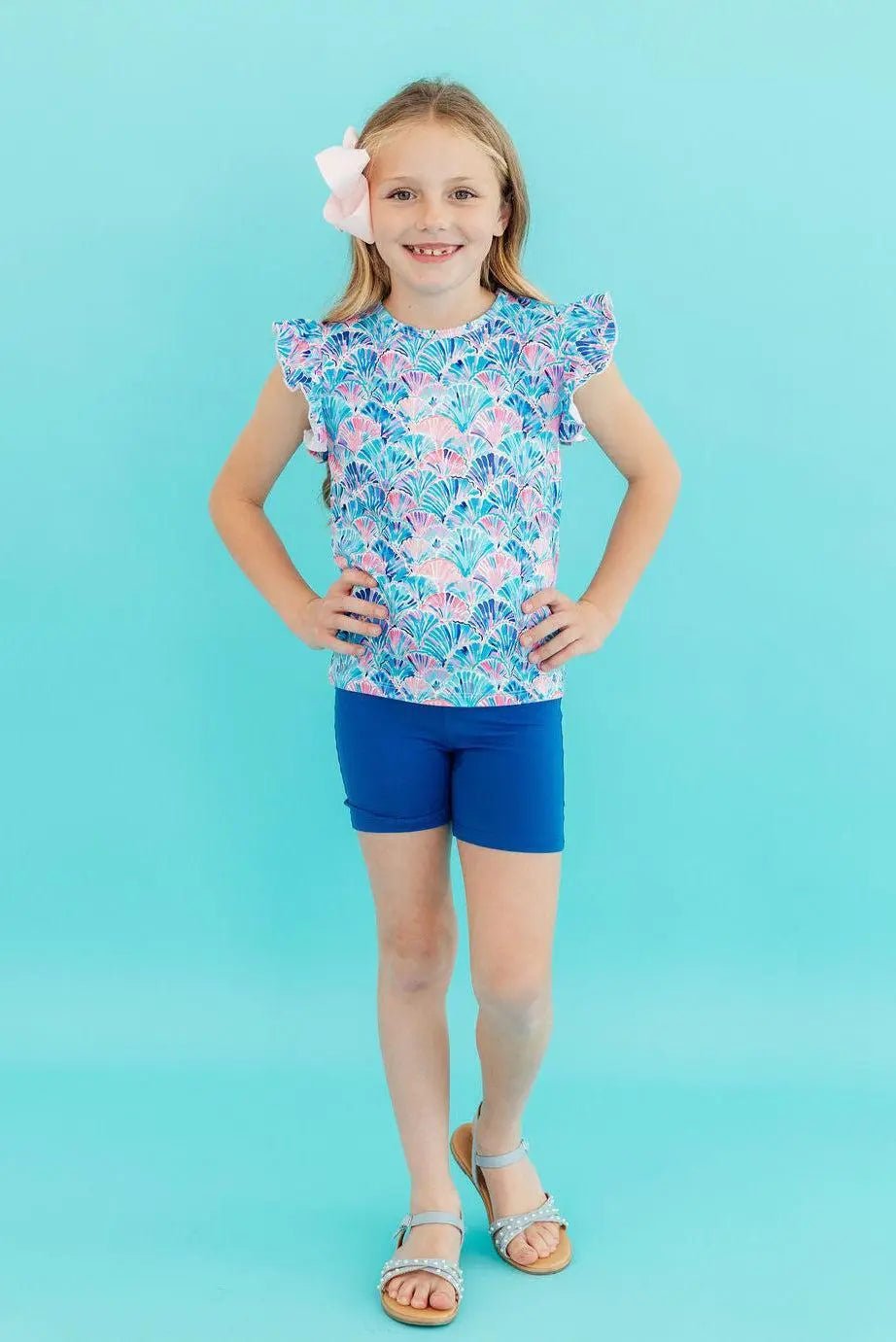 Mila & Rose ® Seaside Shells S/S Ruffle Tee - 