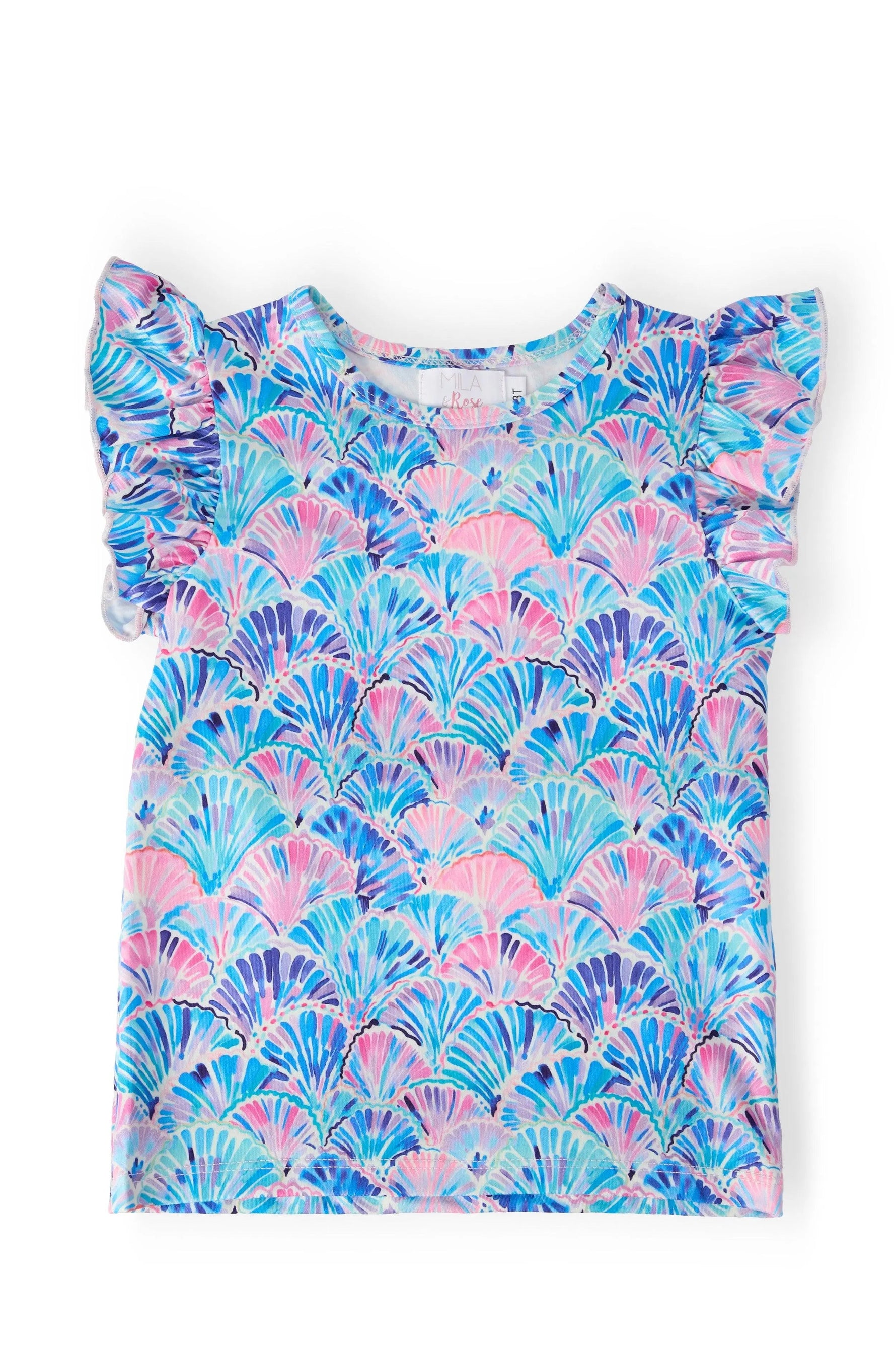 Seaside Shells S/S Ruffle Tee - Pink, Clothing, Dress | Everetts Place