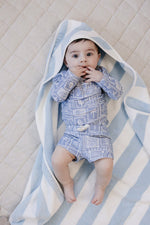 Mebie Baby Seaside Stripe Hooded Towel - 
