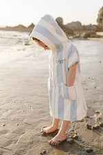 Mebie Baby Seaside Stripe Zip - Up Organic Cotton Beach Poncho - 