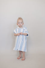 Mebie Baby Seaside Stripe Zip - Up Organic Cotton Beach Poncho - 